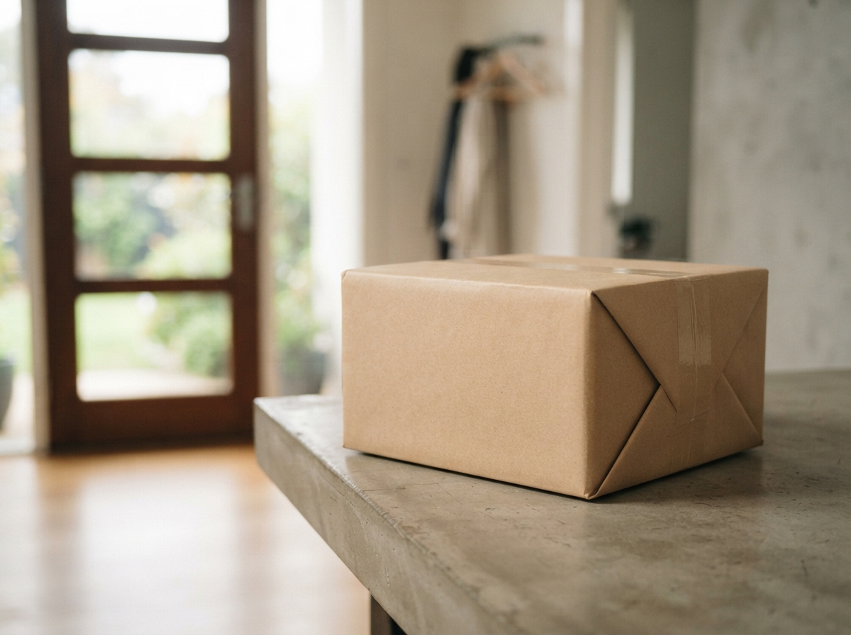 Secure Lumina Core package ready for courier delivery on doorstep